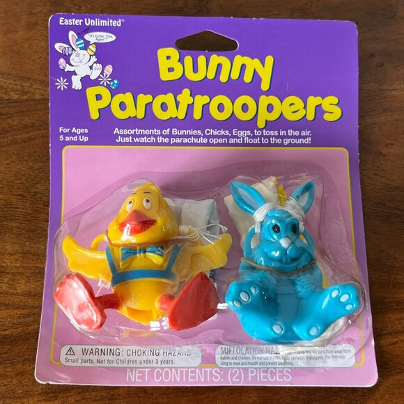 Easter Unlimited Bunny Paratroopers Toy Set Chick and Rabbit Plastic Kids Toys - Picture 1 of 5